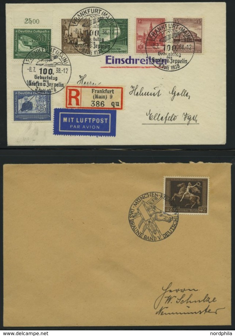 SAMMLUNGEN 1938-45, interessante Sammlung von 135 Belegen mit verschiedenen, meist portogerechten Sondermarken-Frankatur