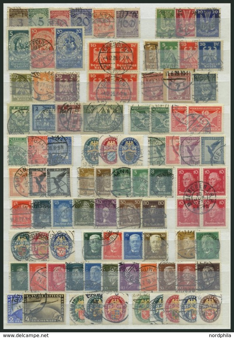 LOTS O, 1924-32, Gestempelte Partie Verschiedener Werte, Incl. Dienstmarken, Feinst/Pracht, Mi. 1090.- - Sonstige & Ohne Zuordnung