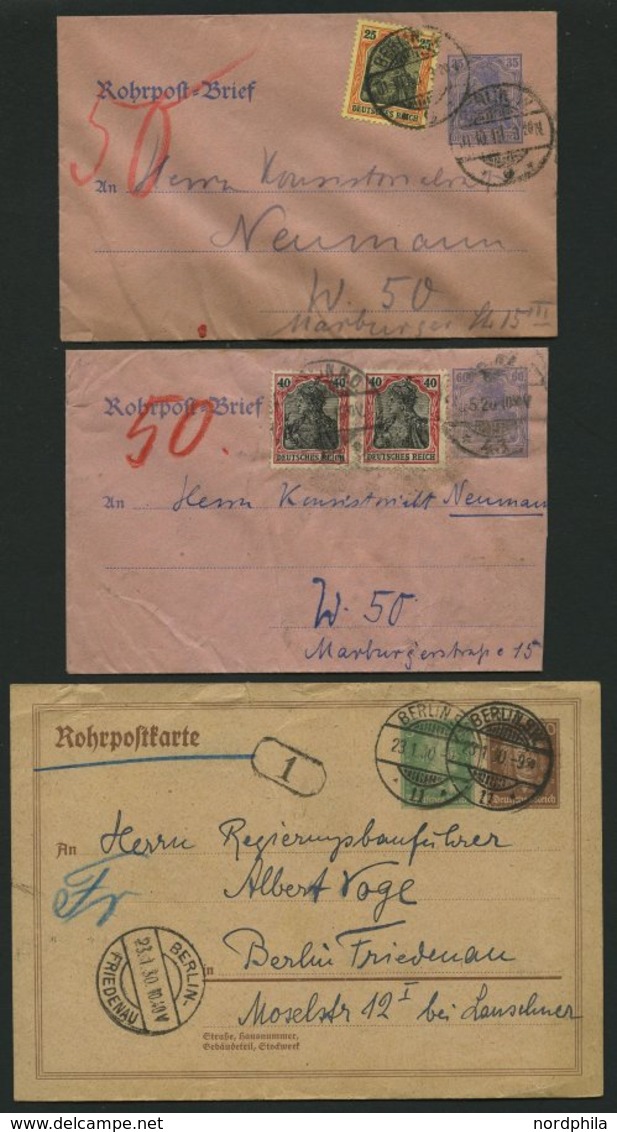 GANZSACHEN 1889-1920, 6 Verschiedene, Teils Bessere Rohrpostbelege, Meist Pracht - Sonstige & Ohne Zuordnung