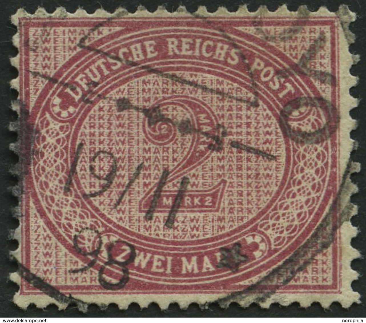 DEUTSCH-OSTAFRIKA VO 37e O, 1898, 2 M. Dunkelrotkarmin, K1 BAGAMOYO, Pracht, Gepr. Bothe - Africa Orientale Tedesca
