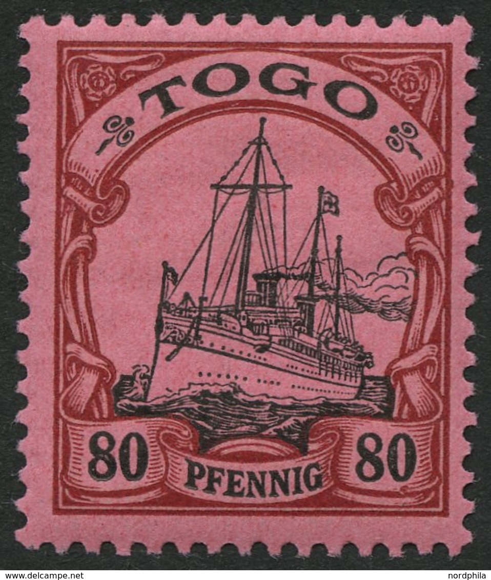 TOGO 15I *, 1900, 80 Pf. Mit Abart Linie Unter Rechter Wertangabe 80 Durch Fleck Unterbrochen, Falzrest, Pracht, Fotobef - Togo