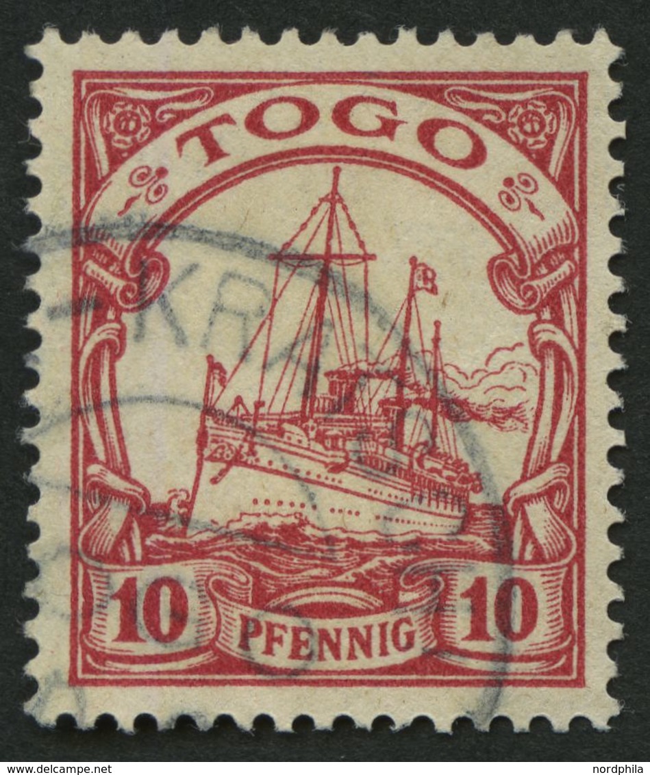 TOGO 9 O, KETE-KRATSCHI, Teilabschlag Auf 10 Pf. Karmin, Ohne Wz., Pracht - Togo