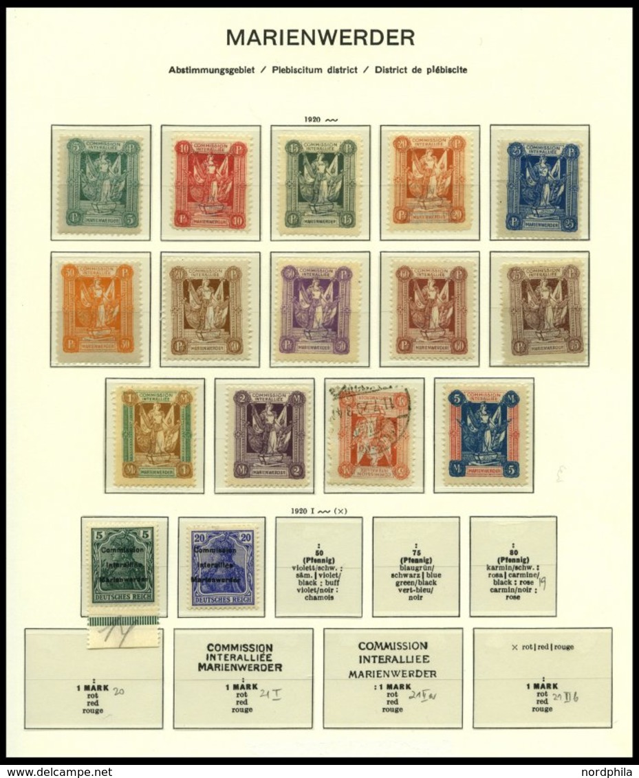 SAMMLUNGEN, LOTS *,o,** , 1920/1, Sammlung Abstimmungsgebiete Mit Mittleren Ausgaben Auf Schaubek Falzlosseiten, Fast Nu - Other & Unclassified