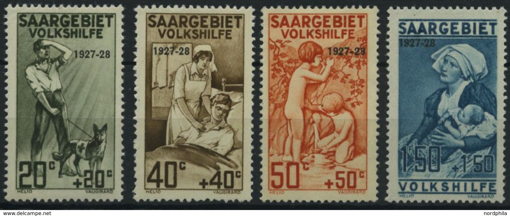 SAARGEBIET 122-25 *, 1927, Volkshilfe, Mehrere Falzreste, Prachtsatz, Mi. 65.- - Sonstige & Ohne Zuordnung