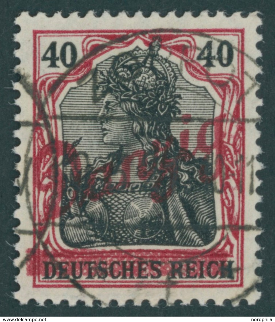 FREIE STADT DANZIG 38a O, 1920, 40 Pf. Karminrot/schwarz Kleiner Innendienst, Pracht, Gepr. Kniep Und Infla, Mi. 250.- - Sonstige & Ohne Zuordnung