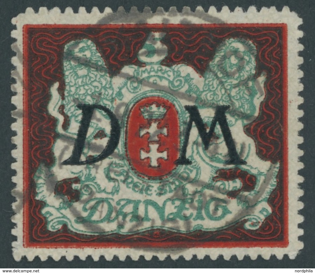 DIENSTMARKEN D 21Y O, 1922, 5 M. Großes Staatswappen, Wz. 2Y, Pracht, Gepr. Soecknick Und Infla, Mi. 140.- - Sonstige & Ohne Zuordnung