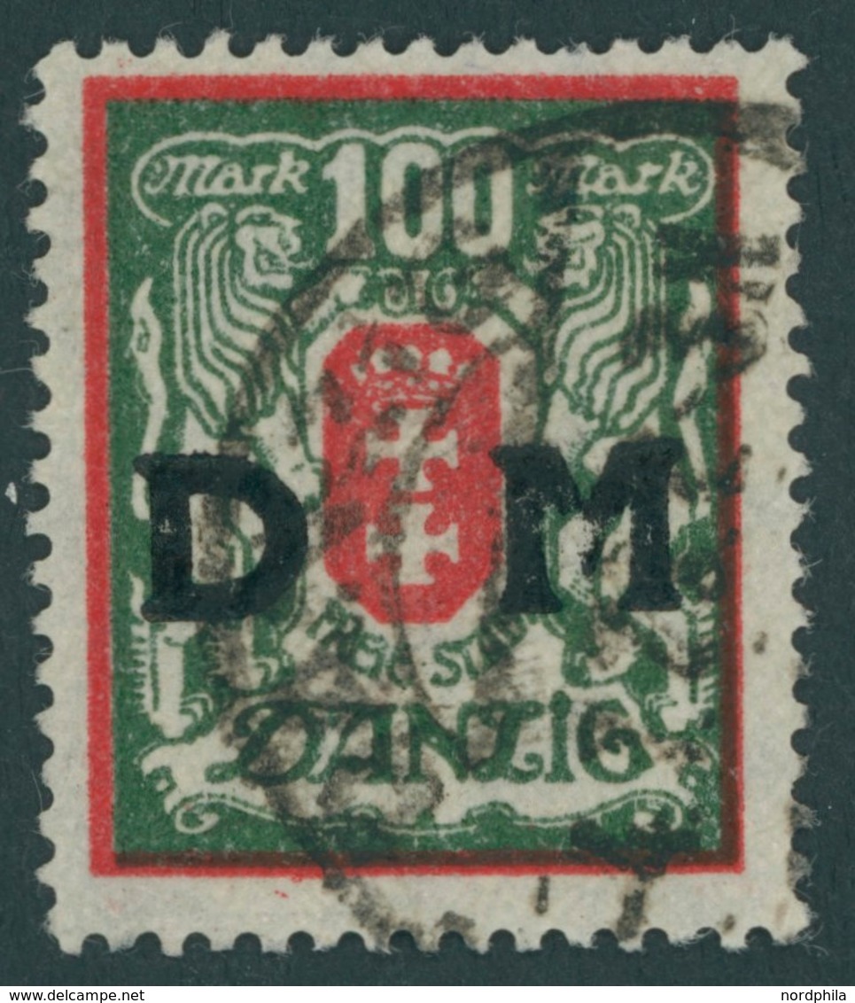 DIENSTMARKEN D 34X O, 1923, 100 M. Rot/schwarzolivgrün, Pracht, Gepr. Gruber Und Infla, Mi. 80.- - Sonstige & Ohne Zuordnung