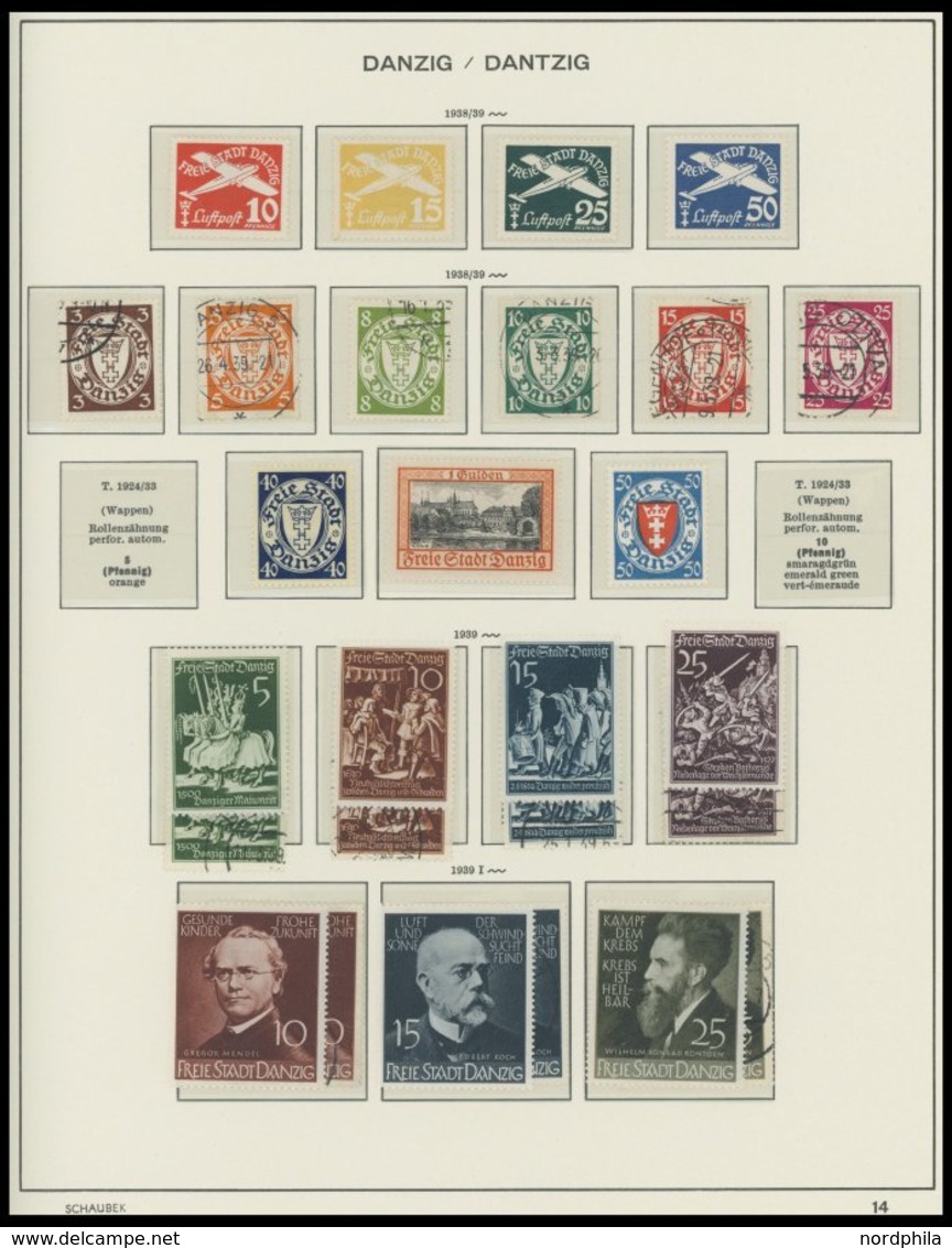 SAMMLUNGEN, LOTS *,o , Sammlung Danzig von 1920-39 mit vielen guten mittleren Ausgaben incl. Dienst- und Portomarken im 