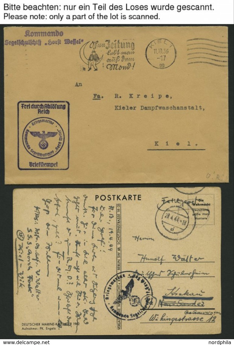 FELDPOST II. WK BELEGE 1940-45, 17 Feldpostbelege Mit Verschiedenen Briefstempeln Aus KIEL, Dabei Segelschulschiff Gorch - Occupazione 1938 – 45
