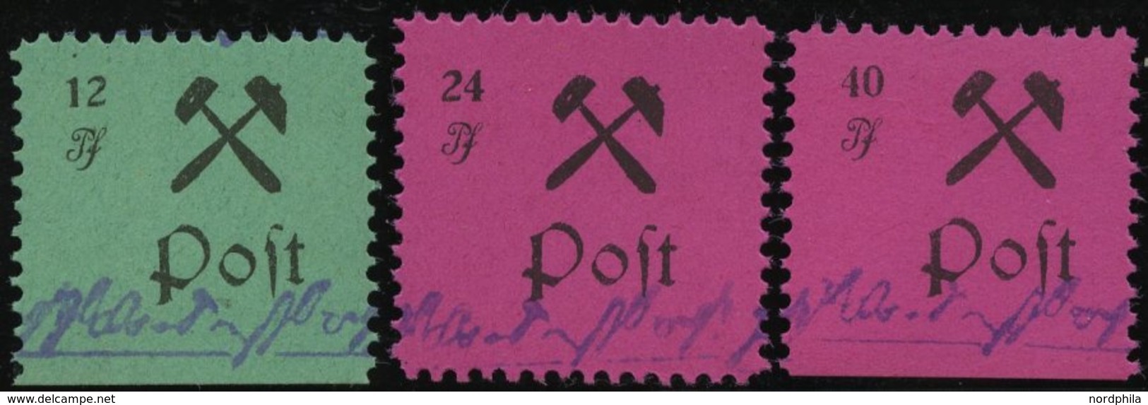 GROSSRÄSCHEN 25-27IV **, 1945, 12- 40 Pf., Type IV (Schusterkammer), Prachtsatz, Mi. 600.- - Privatpost
