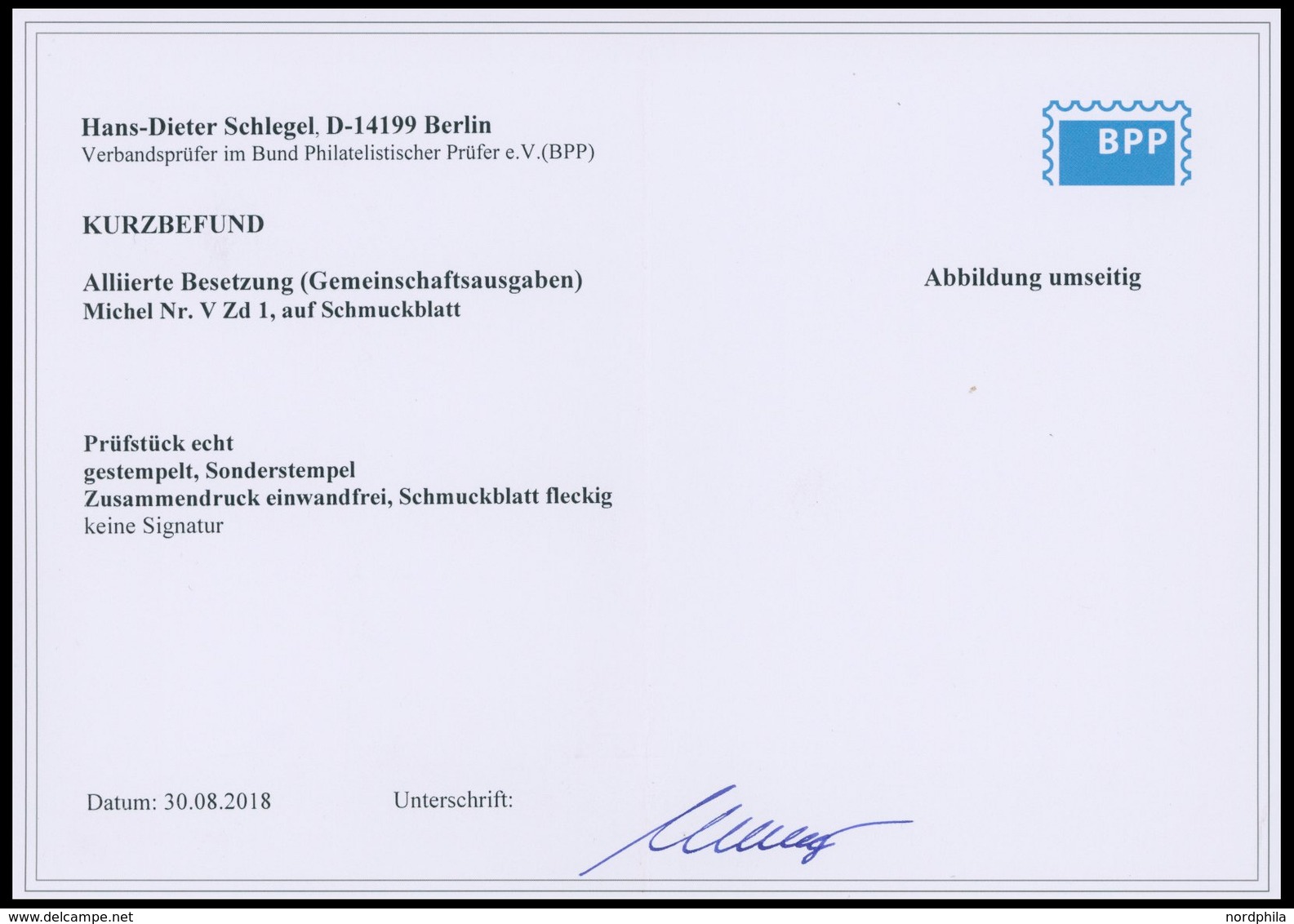 ALLIIERTE BES. V Zd 1 BrfStk, 1948, Exportmesse Im Prachtviererblock, Auf Schmuckblatt Mit Sonderstempel, Kurzbefund H.D - Sonstige & Ohne Zuordnung