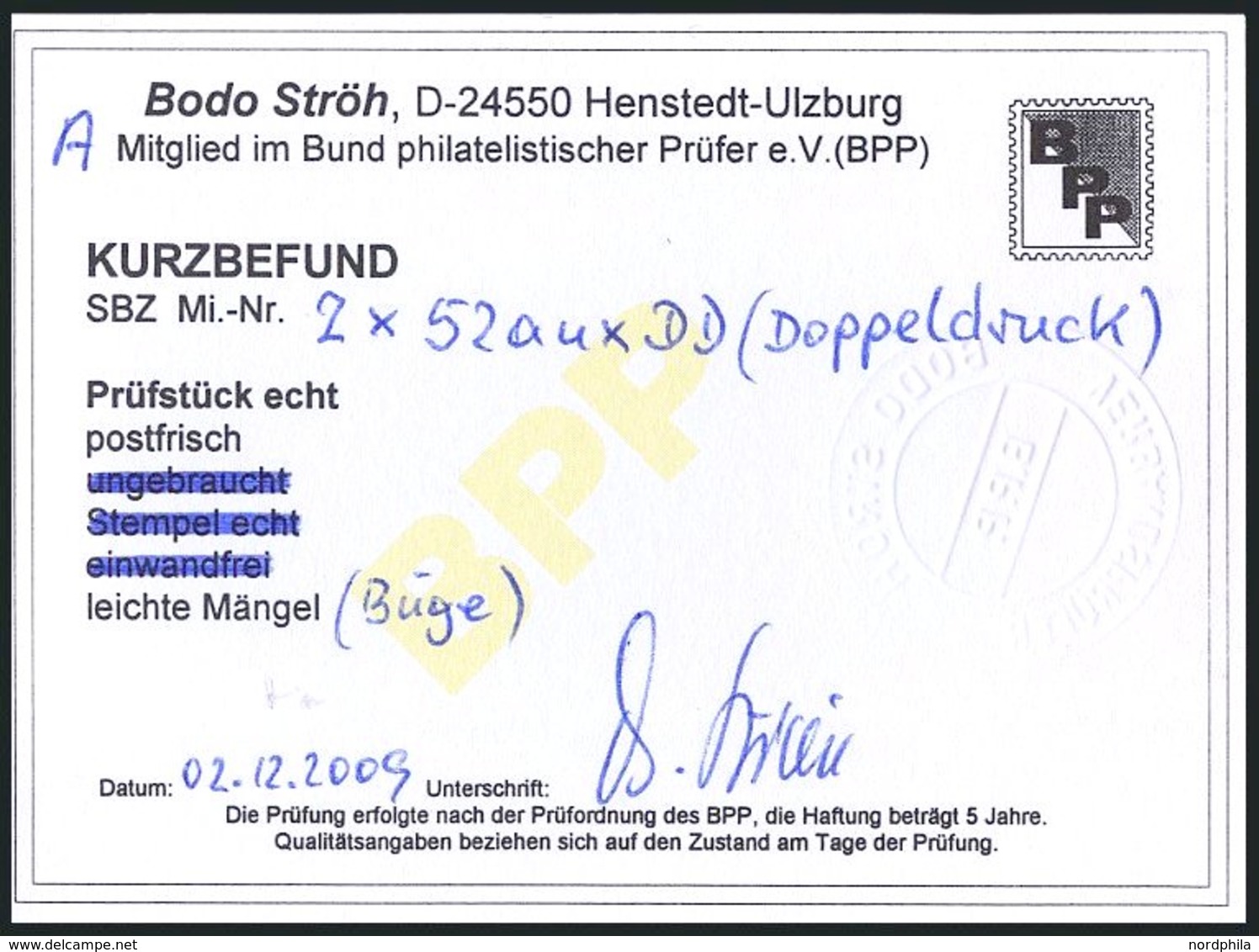 OST-SACHSEN 52auxDD Paar **, 1945, 10 Pf. Grau, Doppeldruck, Im Senkrechten Paar Mit Oberrand, Feinst (bügig), Kurzbefun - Sonstige & Ohne Zuordnung