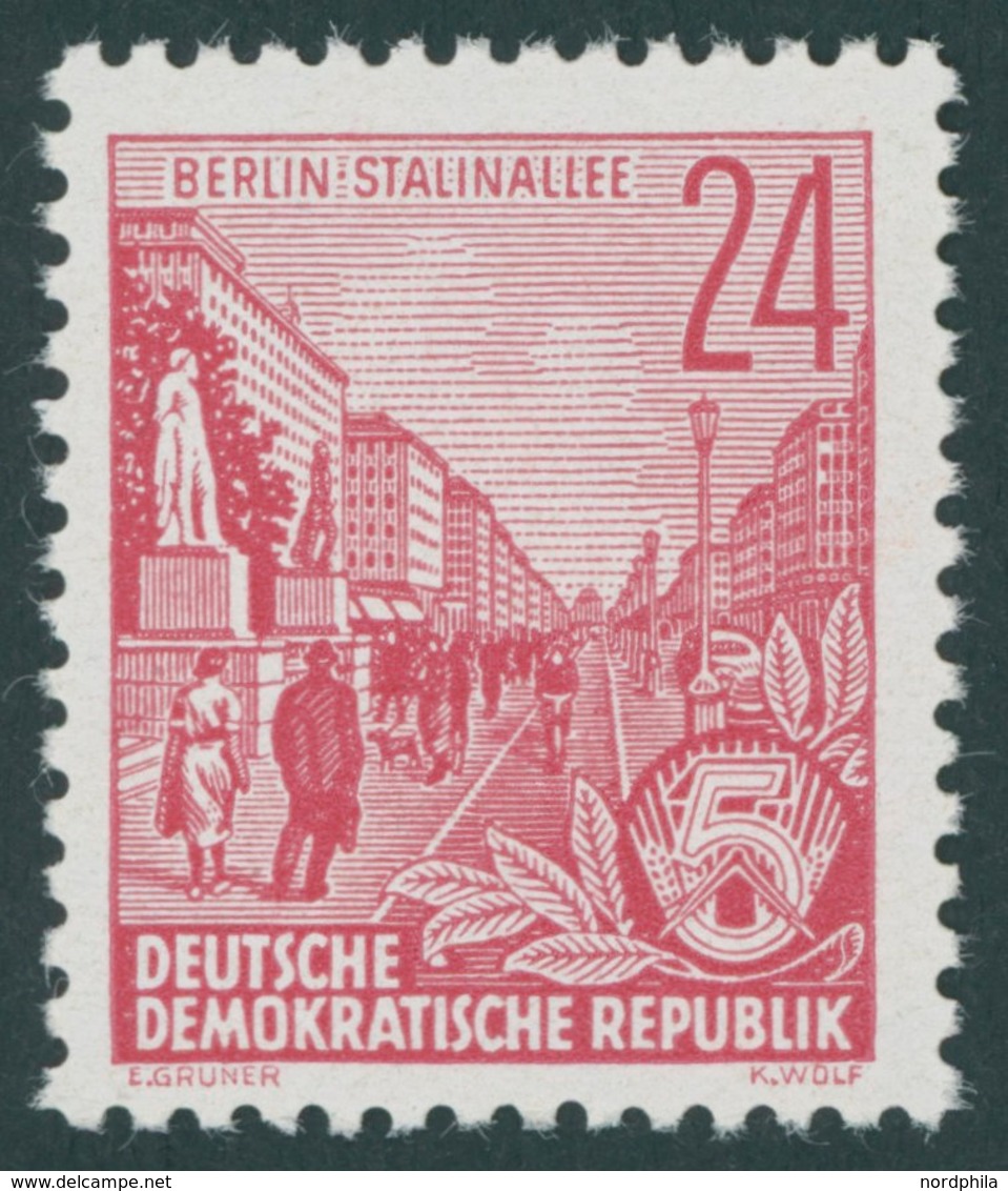 DDR 414XII **, 1953, 24 Pf. Bräunlichkarmin, Wz. 2XII, Postfrisch, Pracht, Gepr. König, Mi. 80.- - Sonstige & Ohne Zuordnung