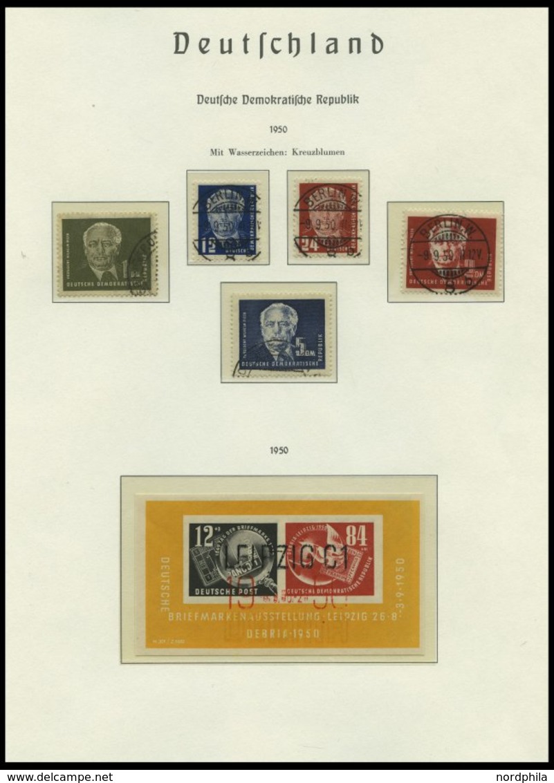 SAMMLUNGEN O, Von 1949-66 Gestempelte Sammlung DDR, Die Marxblocks Nur Gezähnt Vorhanden, Sonst Bis Auf Mi.Nr. 334 Und 3 - Sonstige & Ohne Zuordnung