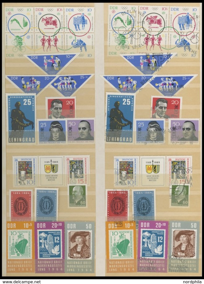 SAMMLUNGEN **,o , Sammlung DDR Von 1964-72 Im Einsteckbuch, Bis 1967 Postfrisch Und Gestempelt Komplett (ohne Bl. 19), M - Sonstige & Ohne Zuordnung