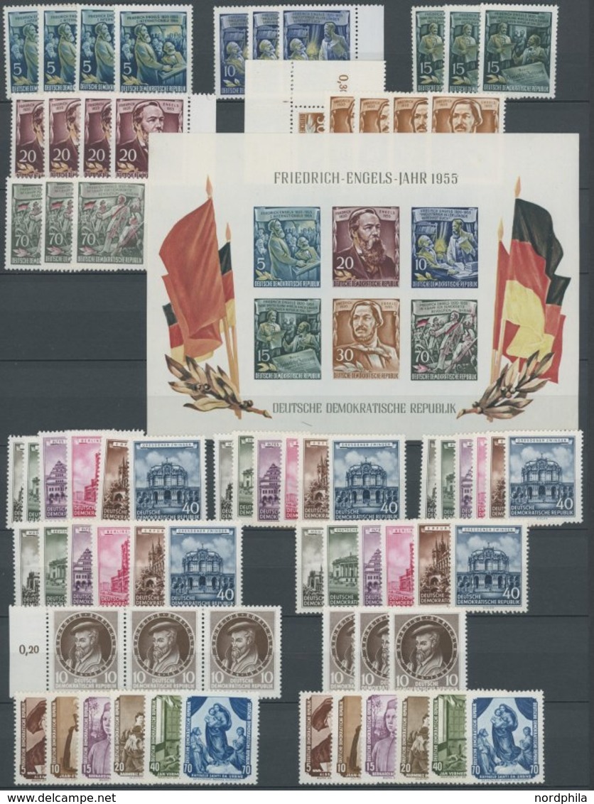 LOTS **, Reichhaltige Dublettenpartie DDR Von 1949 - 1956 Mit Einigen Guten Werten, Sätzen Und Blocks, Erhaltung Feinst/ - Sammlungen