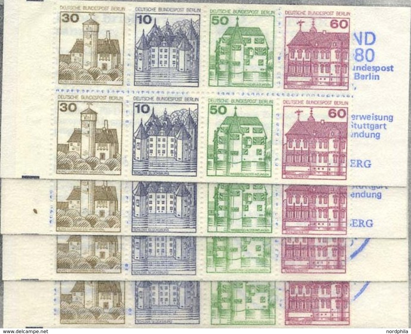 ZUSAMMENDRUCKE MH 12a-cb **, 1980, 4 Verschiedene Markenheftchen Burgen Und Schlösser Komplett, Pracht, Mi. 94.- - Zusammendrucke