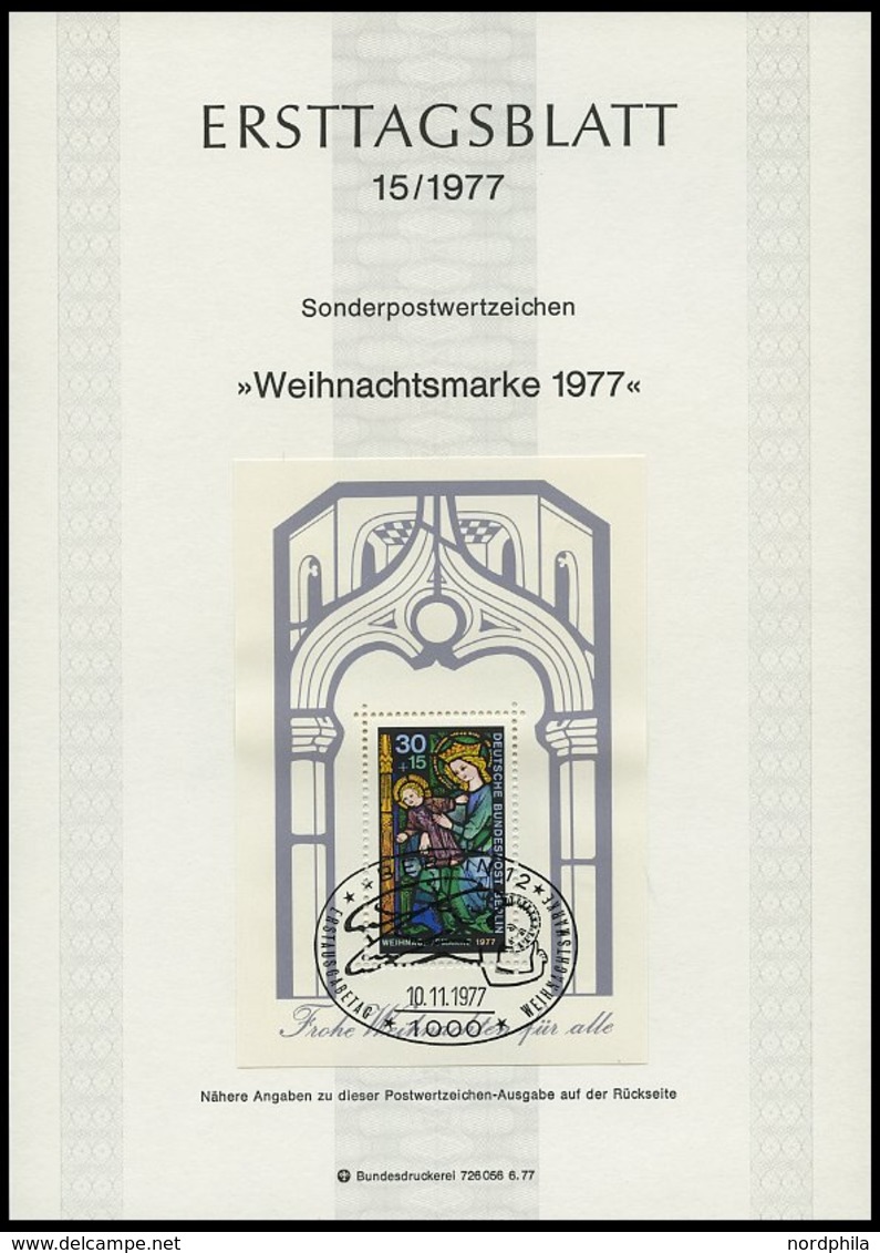 ERSTTAGSBLÄTTER 482-Bl. 6 BrfStk, 1975-77, 3 Komplette Jahrgänge, ETB 1/75 - 15/77, Pracht - Sonstige & Ohne Zuordnung