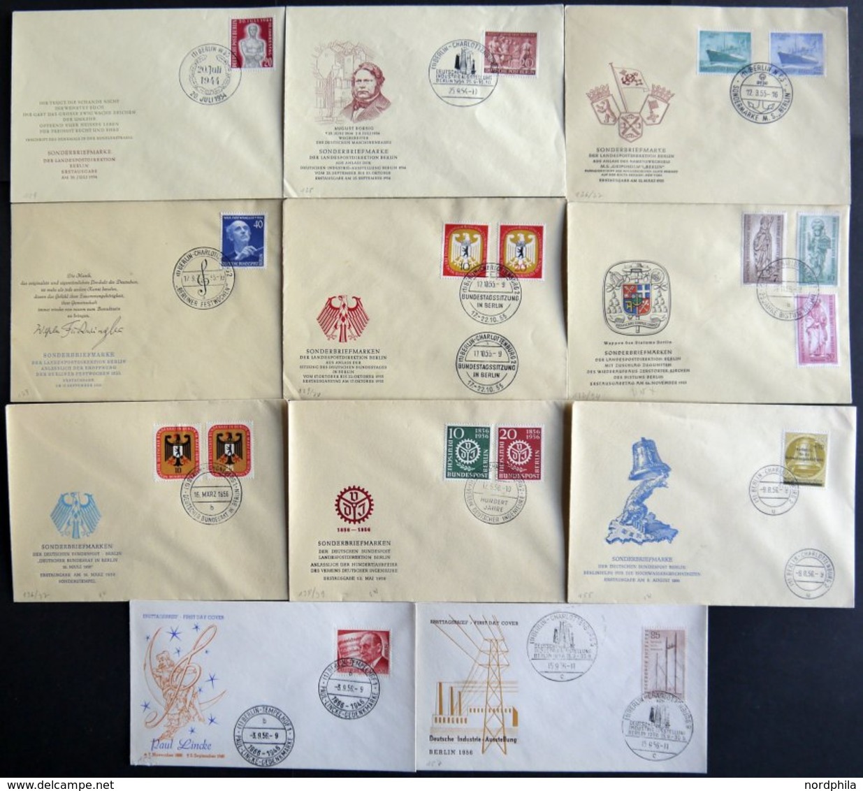 LOTS 1952-56, Partie Von 22 Verschiedenen FDC, Fast Nur Prachterhaltung, Mi. 690.- - Sonstige & Ohne Zuordnung