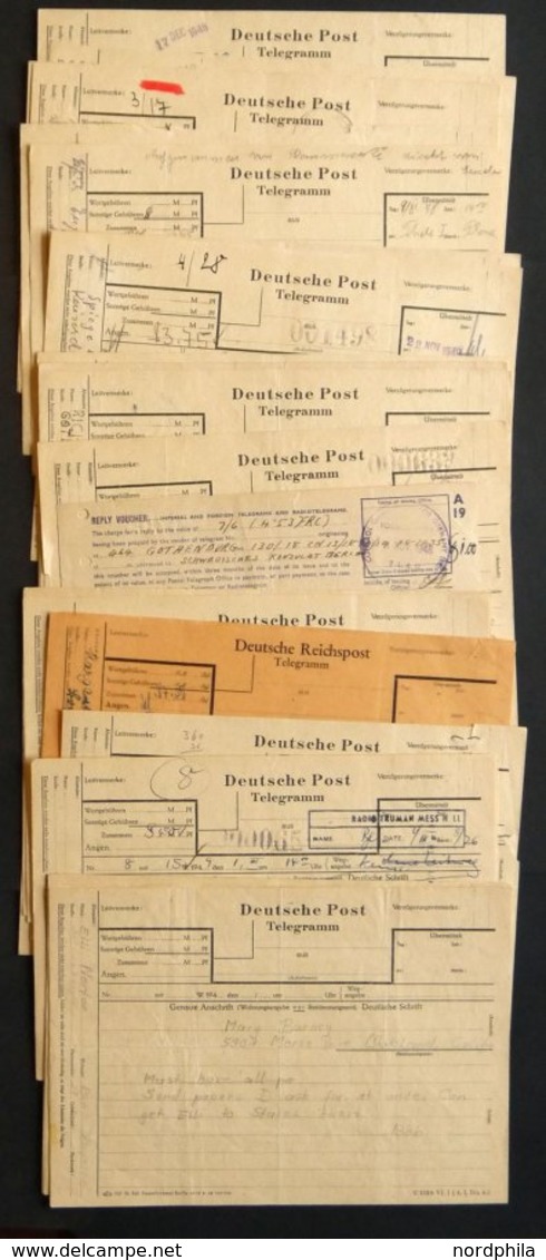 LOTS 1948/9, Westberlin-Luftbrückenzeit: 28 Verschiedene Telegramm-Antwortscheine (DIN A5) über Dollar-Guthaben Für Rück - Sonstige & Ohne Zuordnung