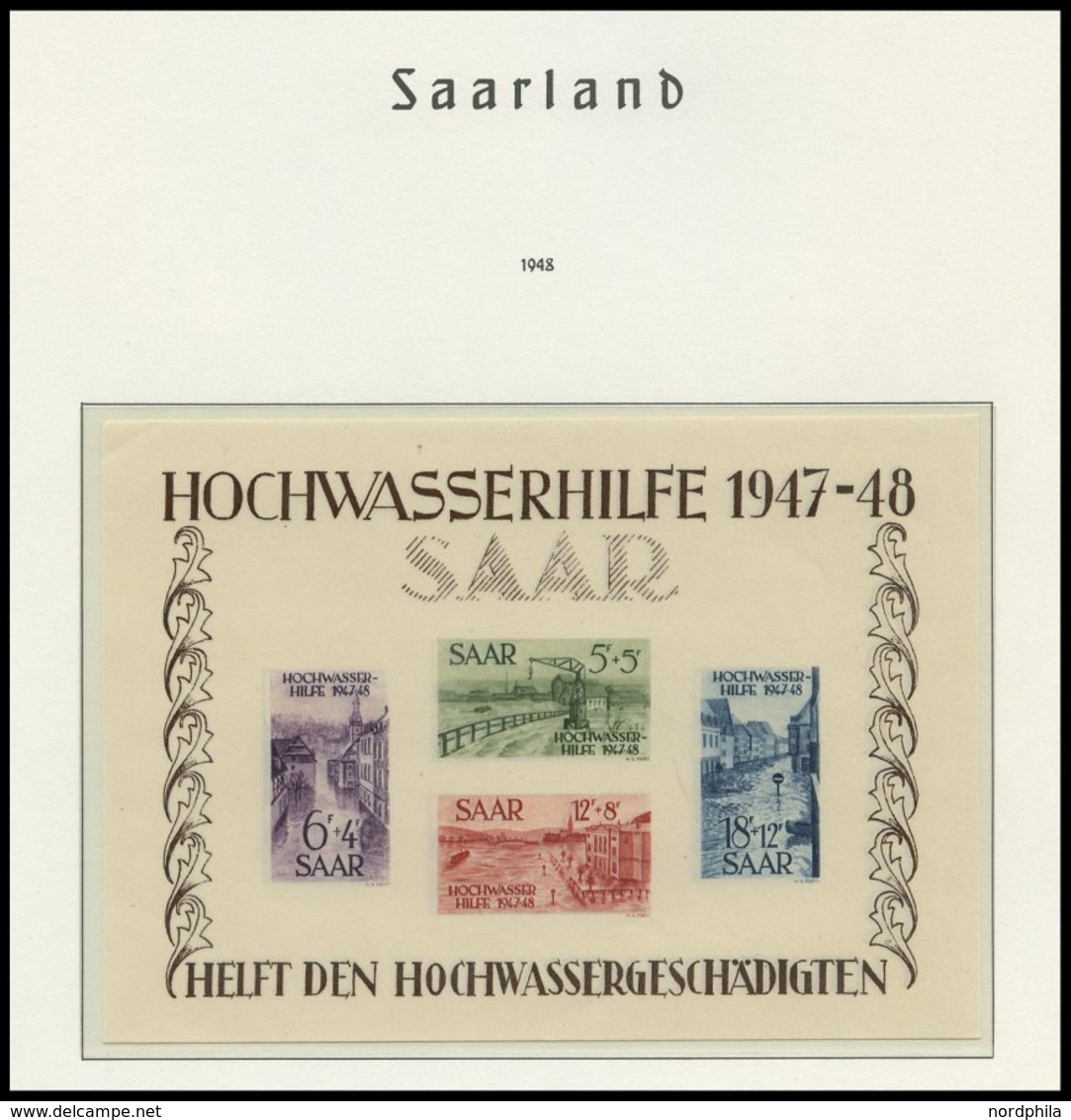 SAMMLUNGEN, LOTS **, In Den Hauptnummern Postfrisch Komplette Sammlung Saarland Von 1947-59, Block 1 Fingerabdruck Auf D - Sonstige & Ohne Zuordnung