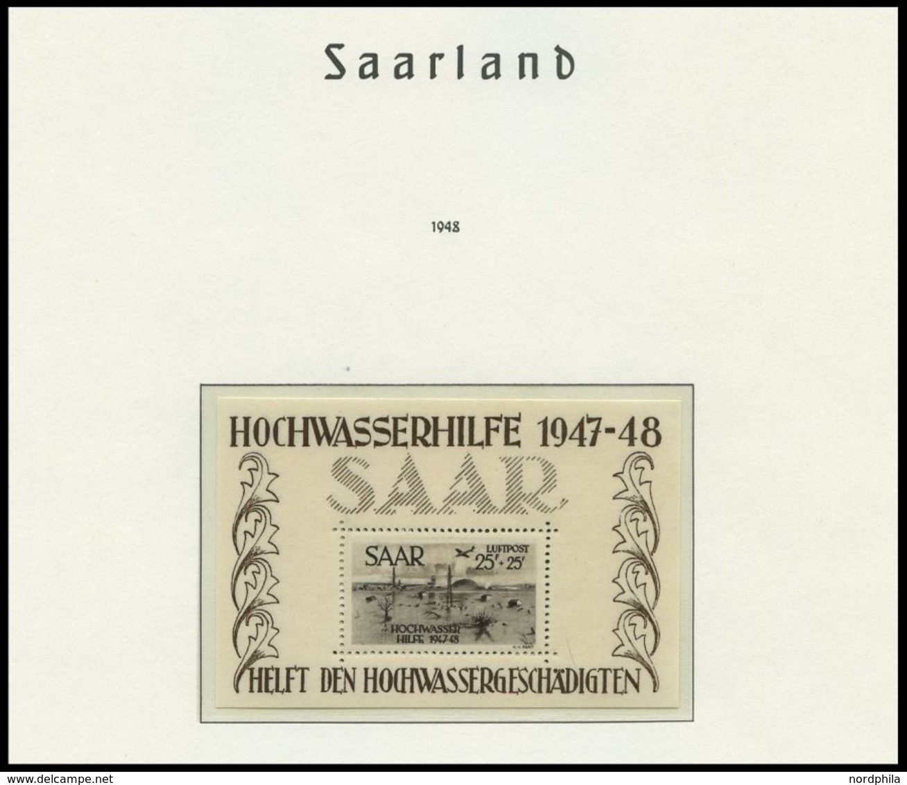 SAMMLUNGEN, LOTS **, In Den Hauptnummern Postfrisch Komplette Sammlung Saarland Von 1947-59, Block 1 Fingerabdruck Auf D - Other & Unclassified