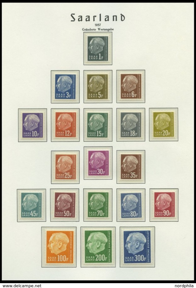 SAMMLUNGEN, LOTS **, in den Hauptnummern postfrisch komplette Sammlung Saarland von 1947-59, Block 1 Fingerabdruck auf d