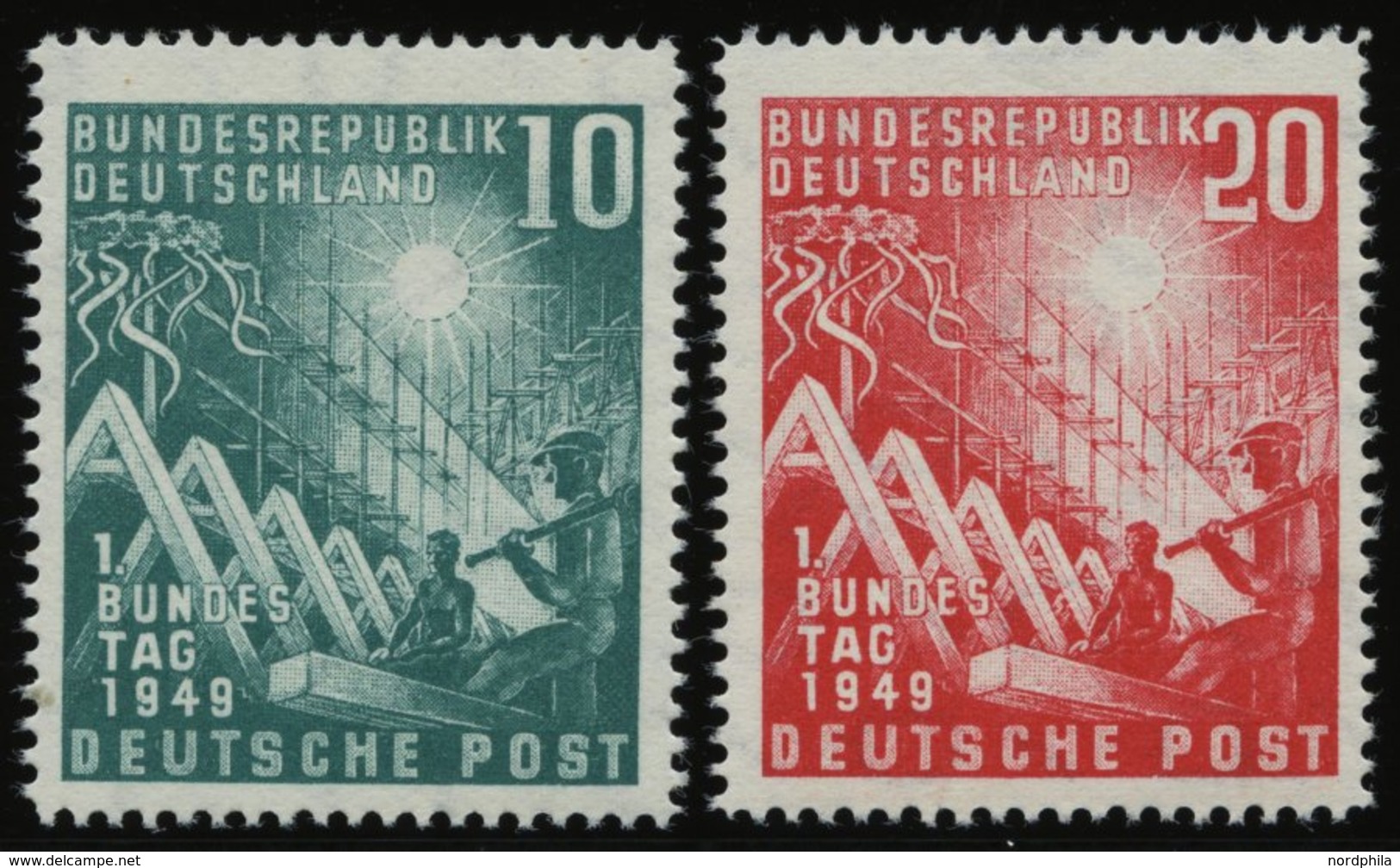 BUNDESREPUBLIK 111/2 **, 1949, Bundestag, Pracht, Mi. 100.- - Gebraucht