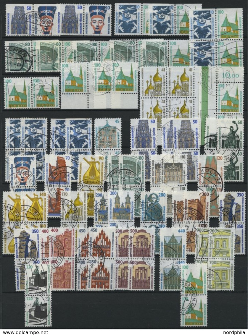 LOTS o, 1951-2000, umfangreiche Lagerpartie Freimarken, mit Viererblocks und vielen Zusammendrucken, meist Pracht, Fundg