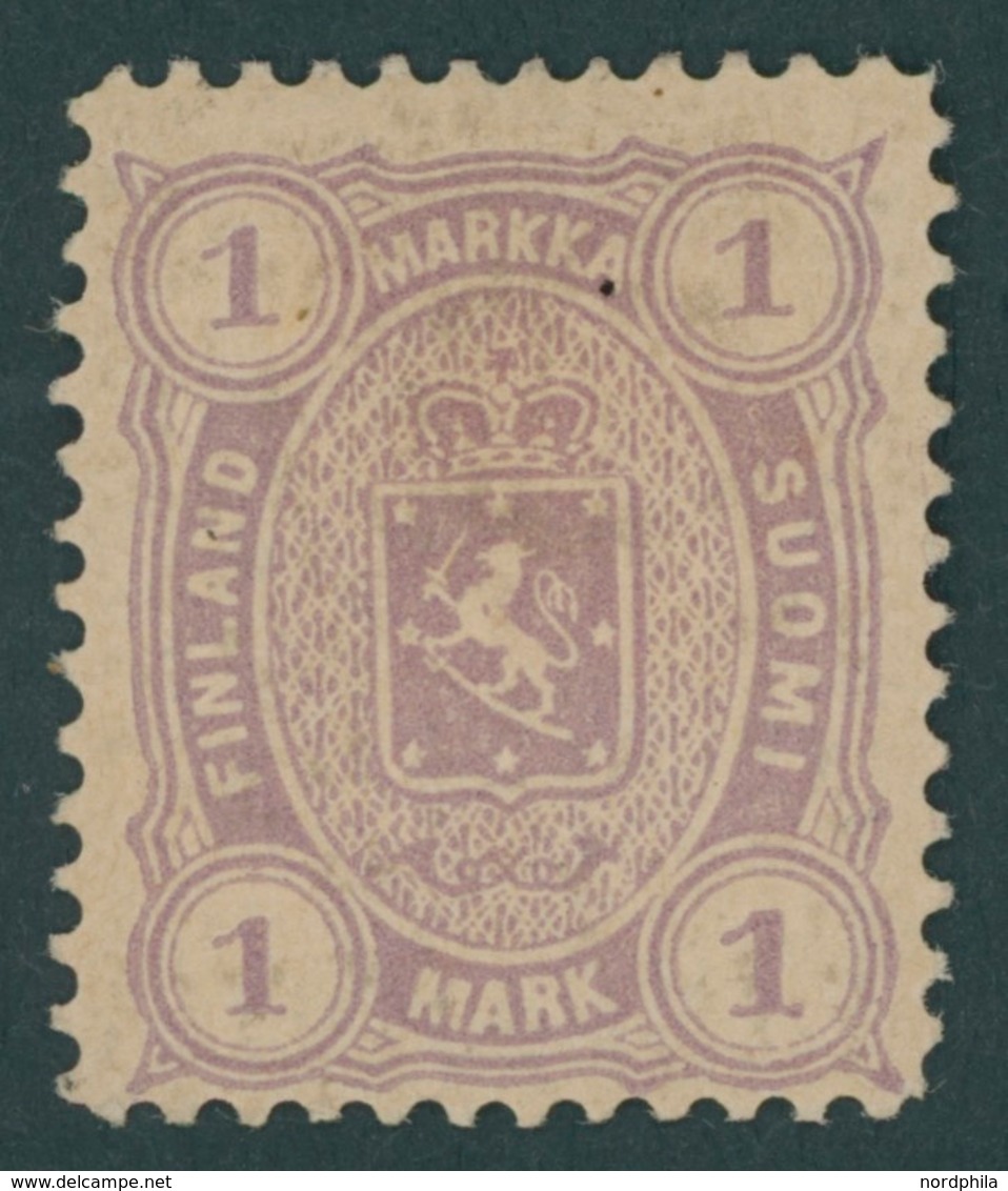 FINNLAND 19By *, 1882, 1 M. Violett, Gezähnt L 121/2, Falzrest,Gummi Etwas Gebräunt Sonst Pracht, Mi. 500.- - Gebraucht