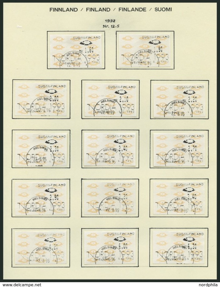 FINNLAND A 12 O, Automatenmarken: 1992, 89 Verschiedene Werte, Fast Nur Komplette Ausgaben, Pracht, Mi. 550.- - Gebraucht