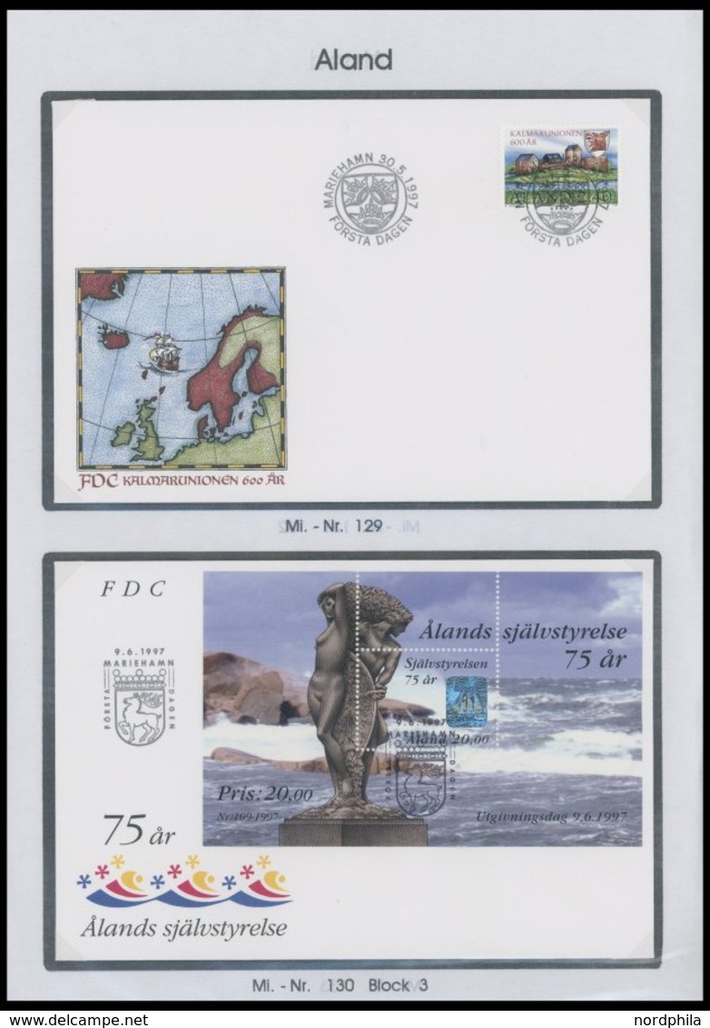 ALANDINSELN 1984-2003, 125 Verschiedene FDC`s, Bis Auf Mi.Nr. 23/4 Komplett, Pracht - Ålandinseln