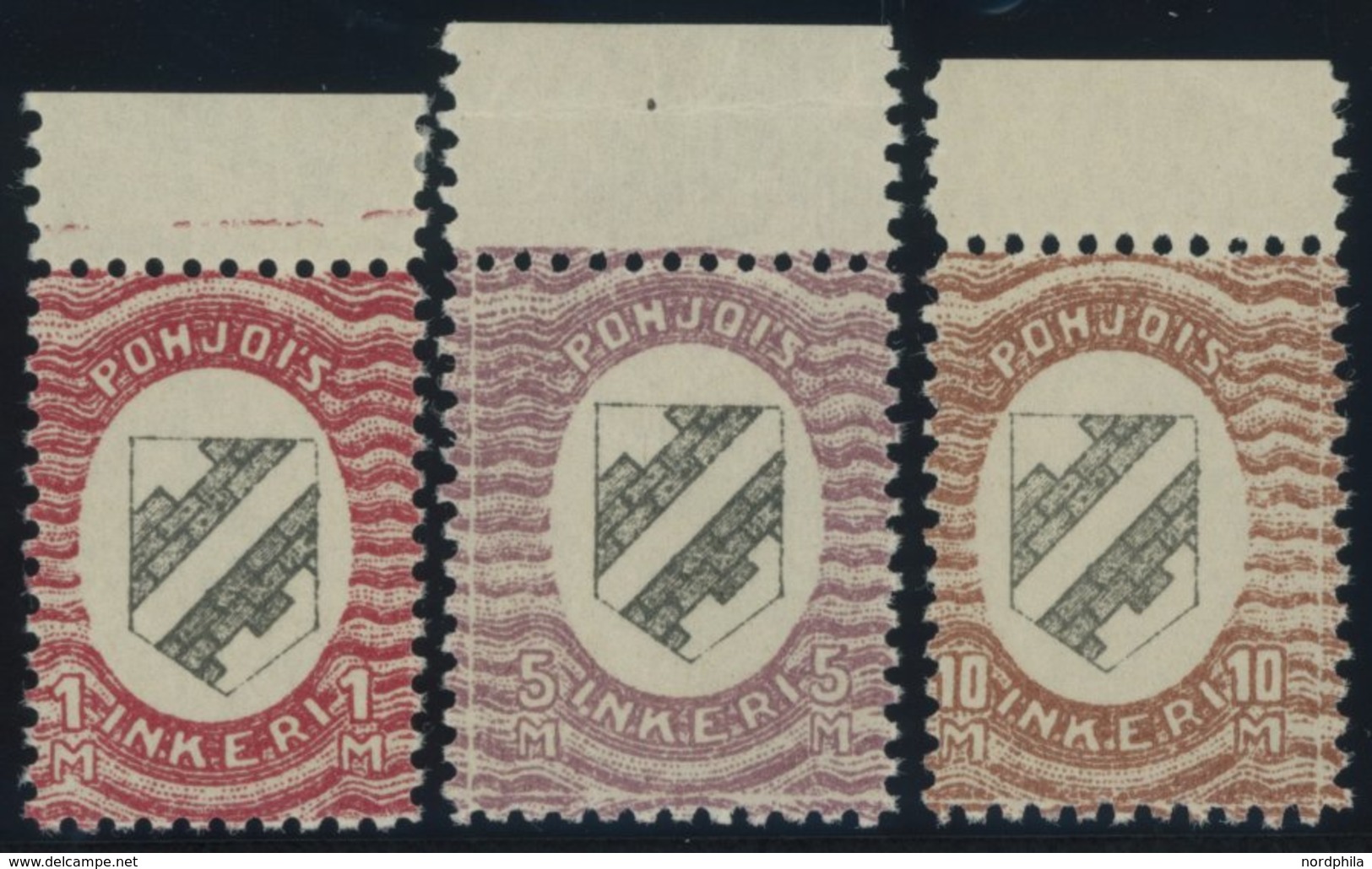 NORDINGERMANLAND 5-7 **, 1920, 1 - 10 M. Landeswappen Vom Oberrand, 3 Postfrische Prachtwerte, Mi. (980.-) - Sonstige - Europa