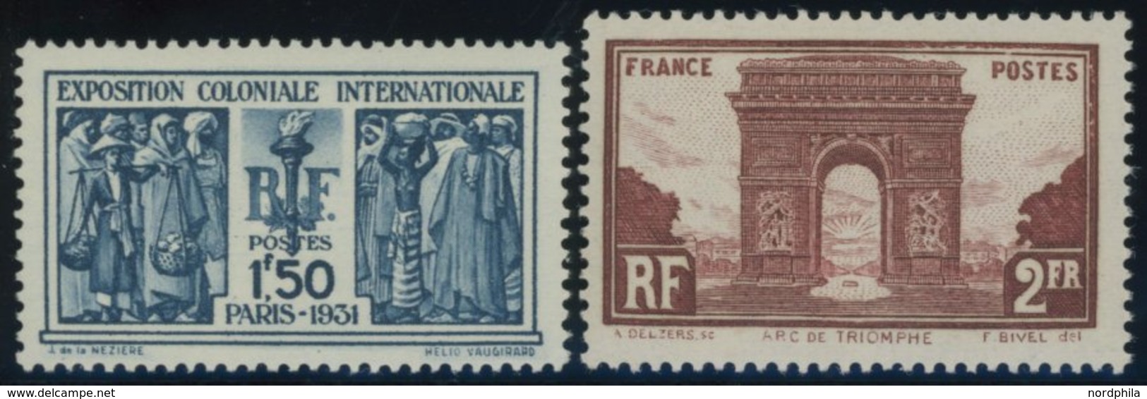 FRANKREICH 262/3 **, 1931, Kolonialausstellung Und Triumphbogen, Postfrisch, 2 Prachtwerte, Mi. 120.- - Sonstige & Ohne Zuordnung