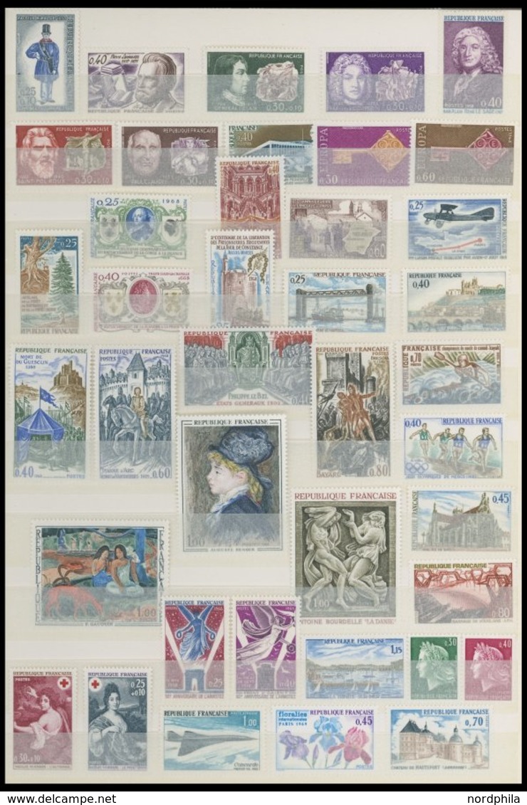 SAMMLUNGEN **, Fast Komplette Postfrische Sammlung Frankreich Von 1965-74 Sauber Im Einsteckbuch, Prachterhaltung - Sammlungen