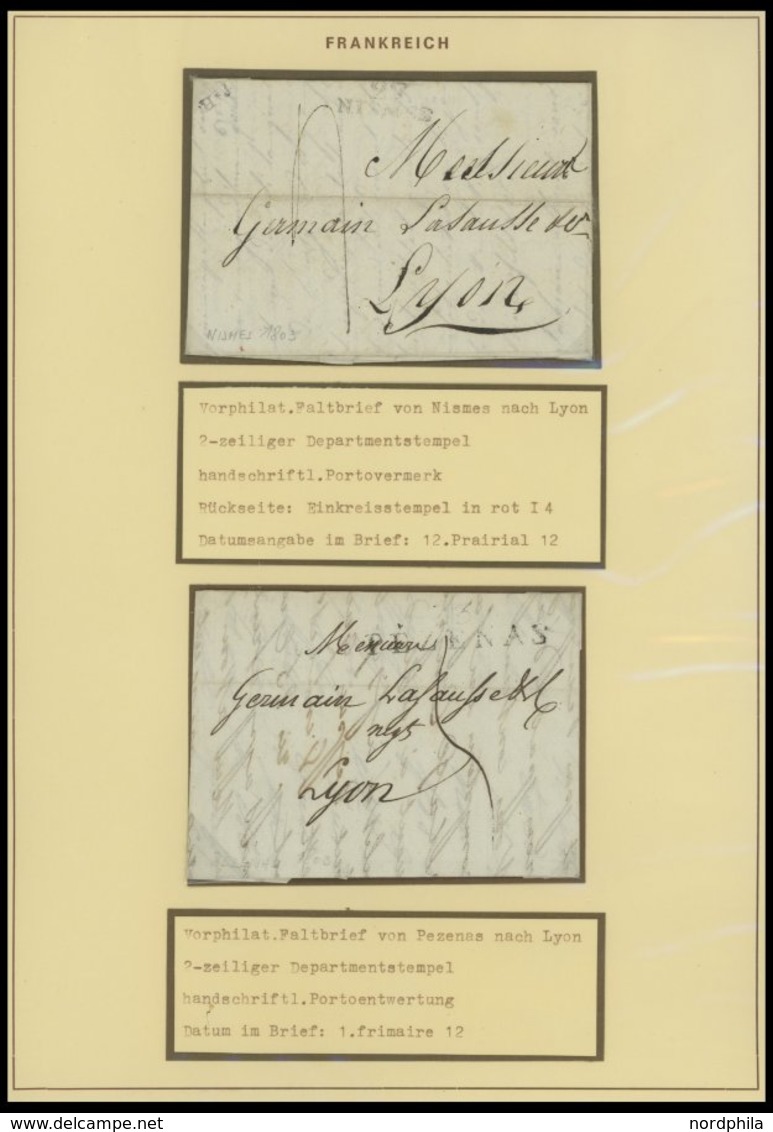 SAMMLUNGEN 1792-1860, interessante Sammlung von 23 verschiedenen Belegen, sauber beschriftet im Album