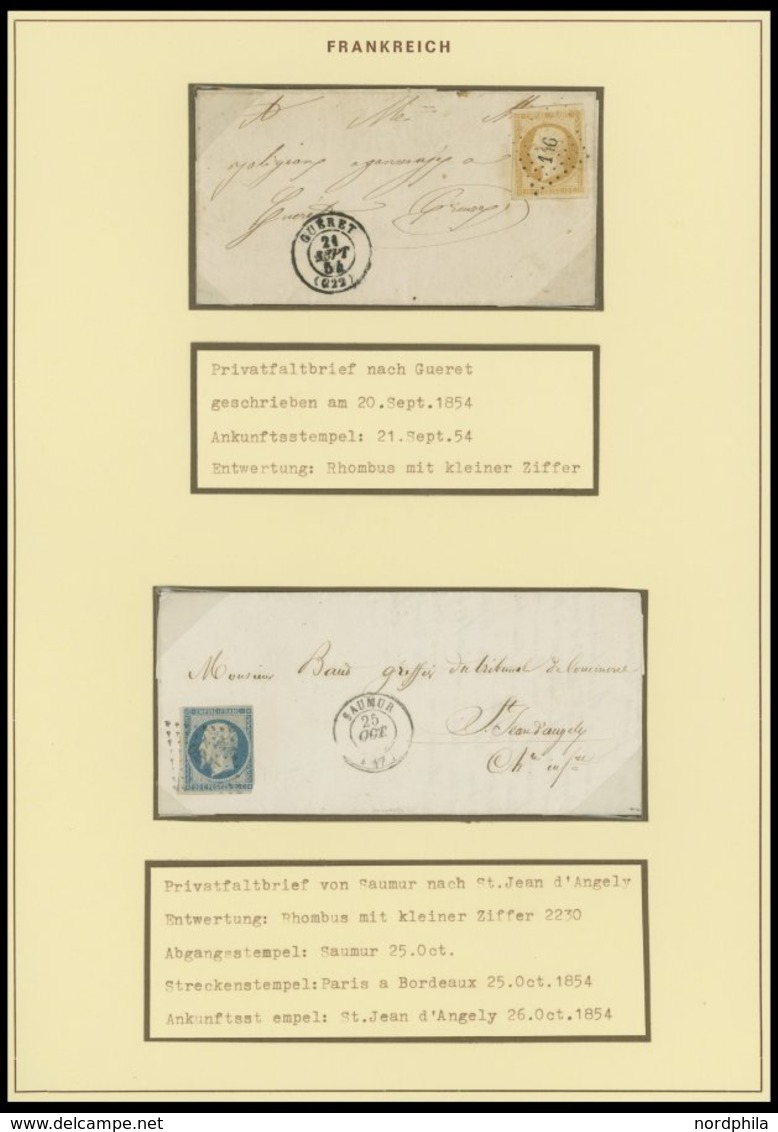 LOTS 12/3 BRIEF, 1854-62, Interessante Partie Von 15 Verschiedenen Belegen, Unterschiedliche Erhaltung, Besichtigen! - Sammlungen