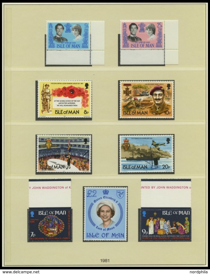 SAMMLUNGEN, LOTS **, 1969-81, Postfrische Sammlung Guernsey, Isle Of Man Und Jersey In 2 Neuwertigen Lindner Falzlosalbe - Sammlungen