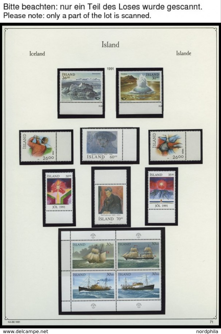 SAMMLUNGEN, LOTS **, Bis Auf Wenige Werte Komplette Postfrische Sammlung Island Von 1989-97 Im KA-BE Album, Zusätzlich E - Lots & Serien