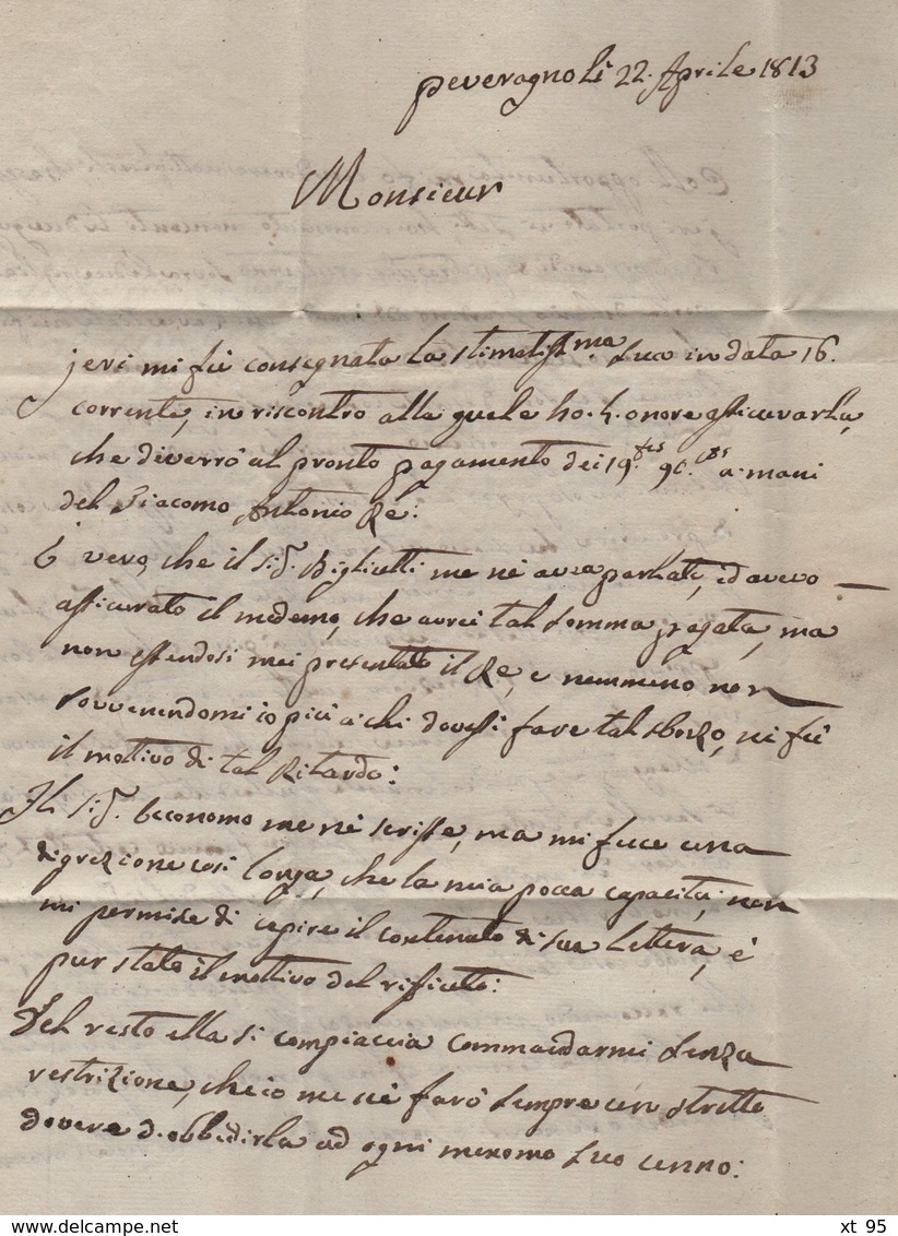 Coni - 105 - 1813 - Port Paye - Adresse A L Inspecteur Des Biens De La Couronne - Departement Conquis De La Stura - 1792-1815: Veroverde Departementen