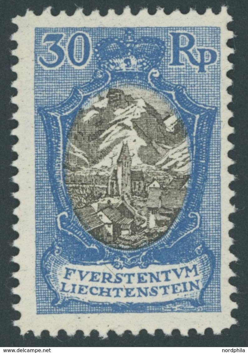 LIECHTENSTEIN 64 **, 1925, 30 Rp. Kirche In Bendern, Postfrisch, Pracht, Mi. 70.- - Sonstige & Ohne Zuordnung