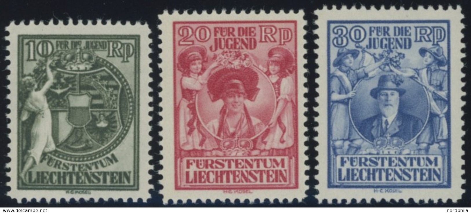 LIECHTENSTEIN 116-18 **, 1932, Jugendfürsorge, Postfrischer Prachtsatz, Mi. 220.- - Sonstige & Ohne Zuordnung