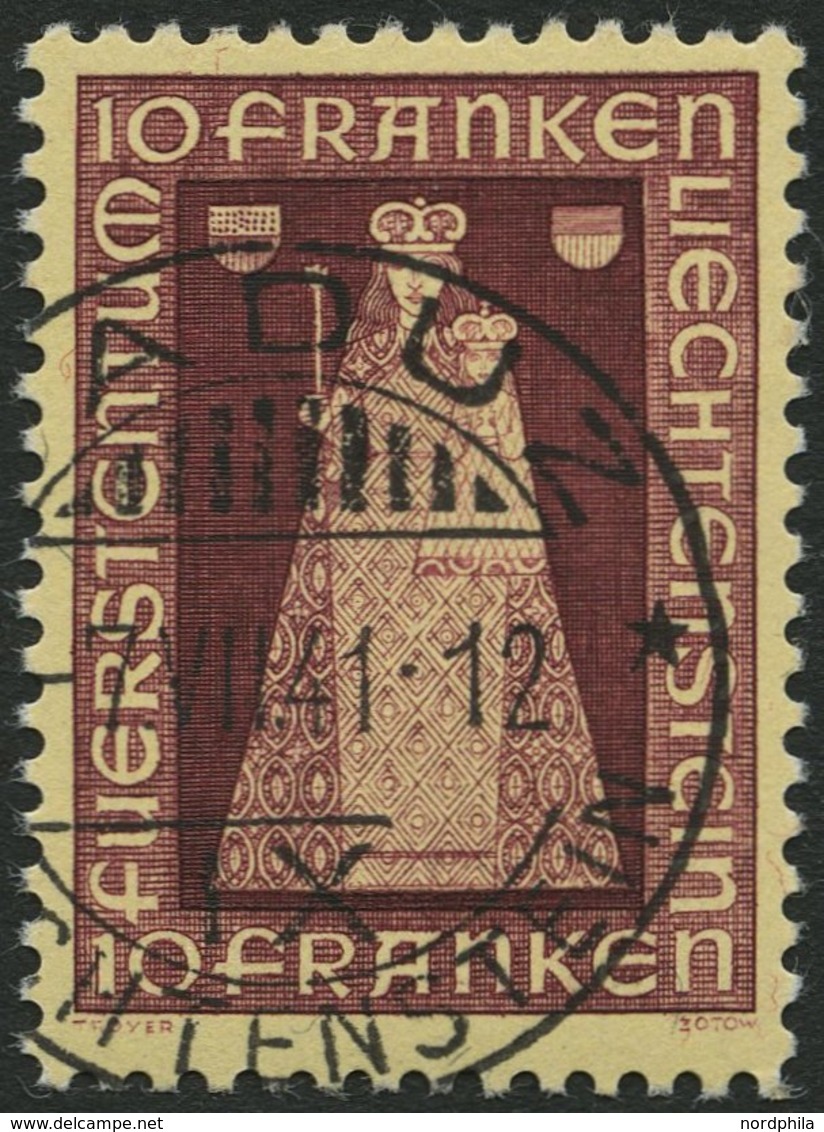 LIECHTENSTEIN 197 O, 1941, 10 Fr. Madonna, Pracht, Mi. 130.- - Sonstige & Ohne Zuordnung