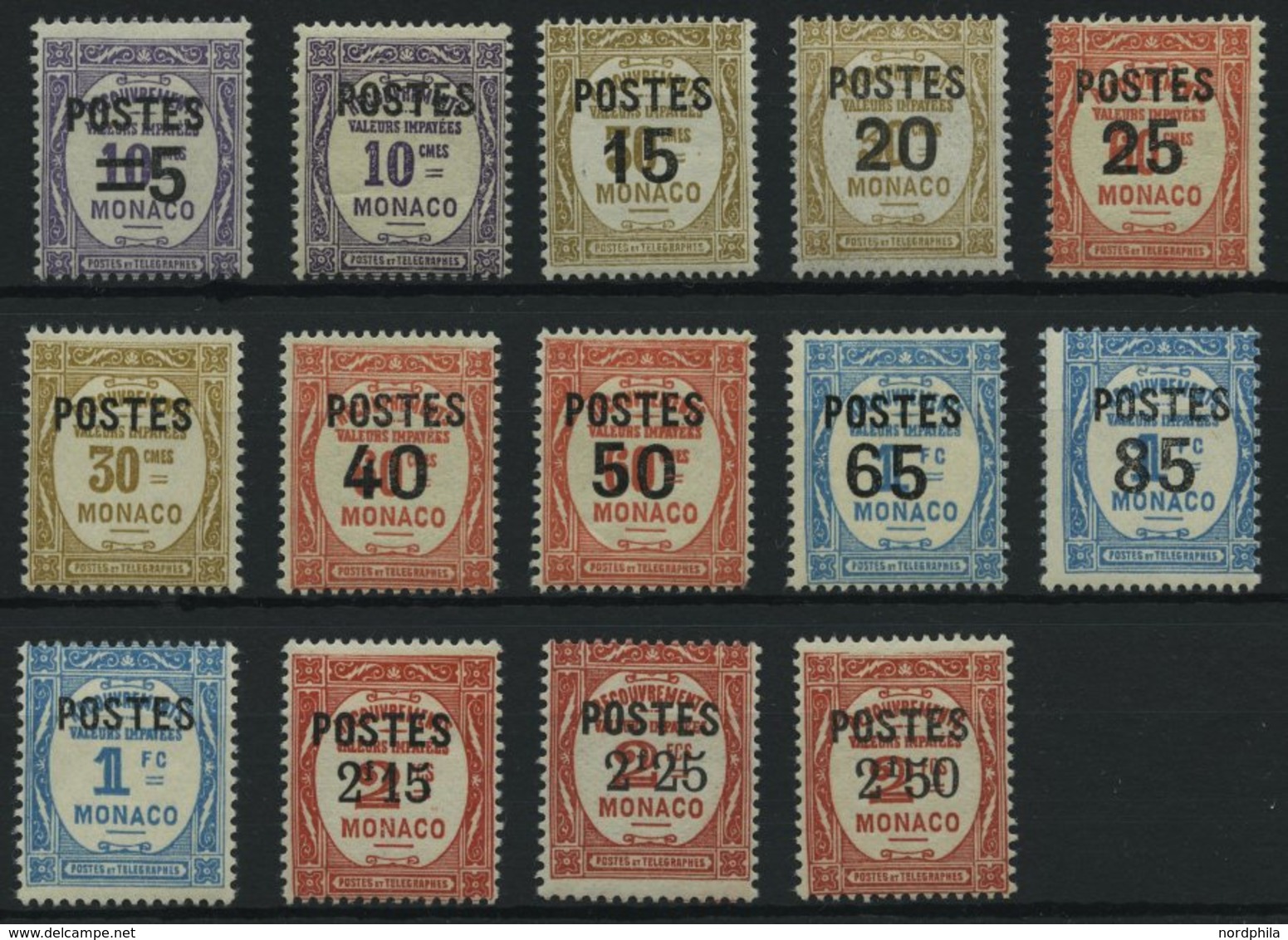 MONACO 149-62 *, 1937, Postauftragsmarken, Falzrest, Prachtsatz - Sonstige & Ohne Zuordnung
