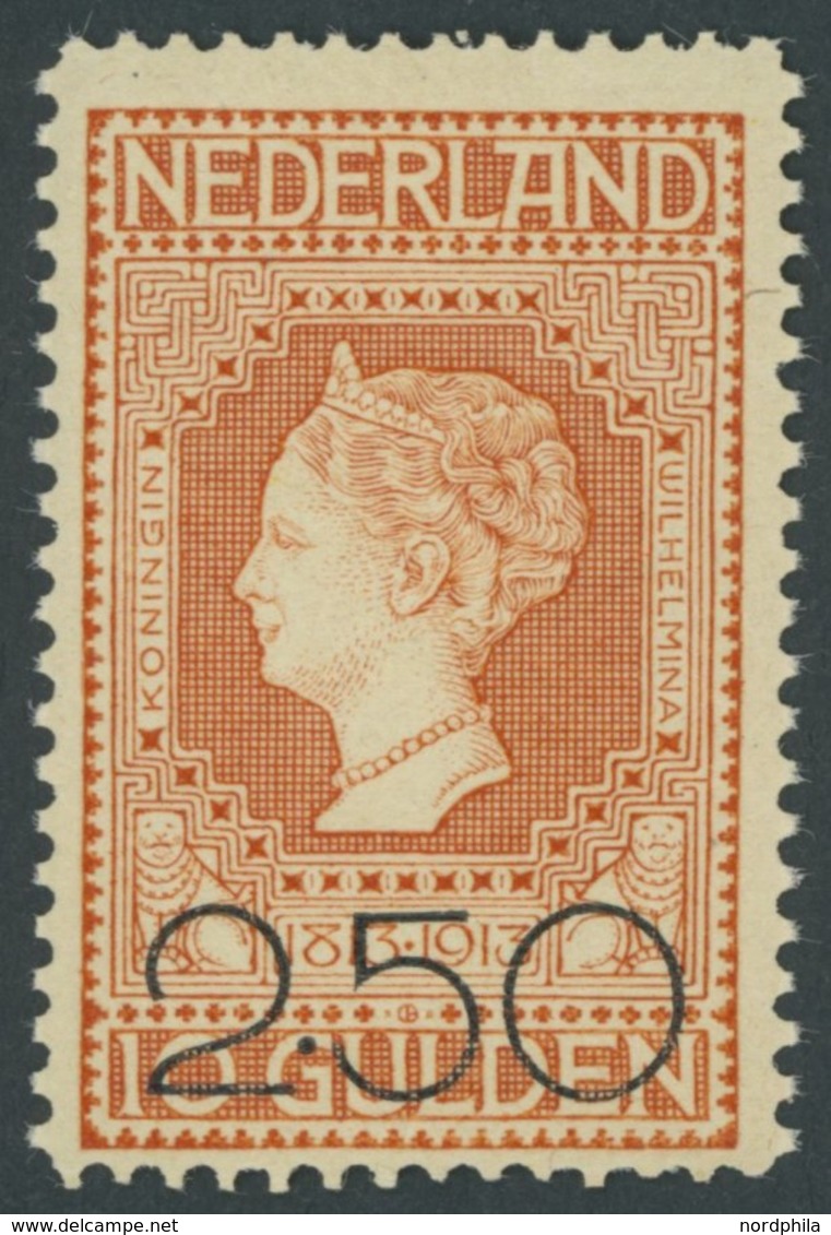 NIEDERLANDE 100 **, 1920, 2.50 G. Auf 10 G. Rotorange, Pracht, Mi. 400.- - Sonstige & Ohne Zuordnung