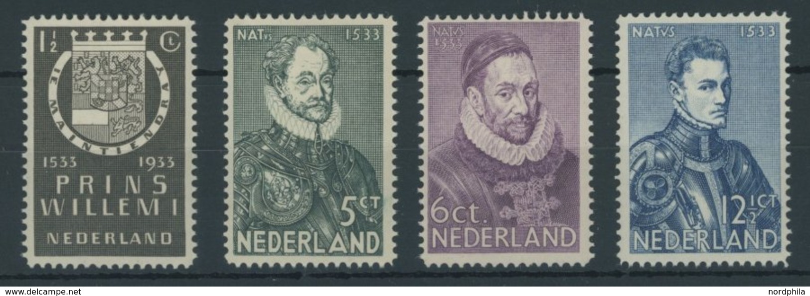 NIEDERLANDE 257-60 **, 1933, 400. Geburtstag Von Wilhelm I., Postfrischer Prachtsatz, Mi. 65.- - Sonstige & Ohne Zuordnung