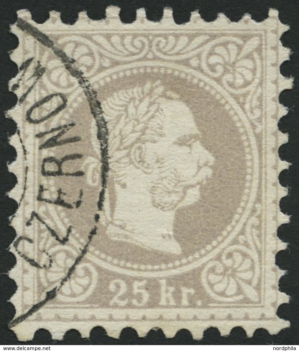 ÖSTERREICH 40IIa O, 1874, 25 Kr. Lilagrau, Feiner Druck, Pracht, Gepr. Dr. Ferchenbauer, Mi. 200.- - Sonstige & Ohne Zuordnung