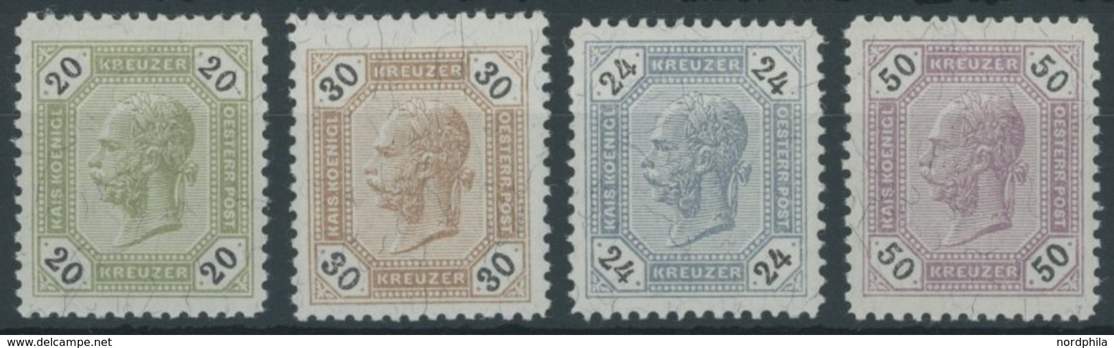 ÖSTERREICH 1867-1918 63-66 **, 1891, Franz Joseph, Wertziffer Auf Weißem Grund, Postfrischer Prachtsatz - Sonstige & Ohne Zuordnung