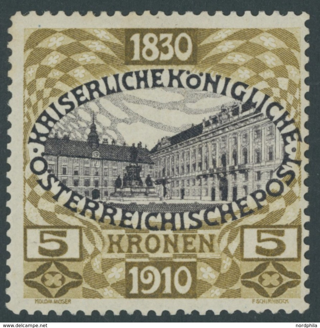 ÖSTERREICH 1867-1918 176 *, 1910, 5 Kr. 80. Geburtstag, Falzrest, Pracht, Mi. 140.- - Other & Unclassified