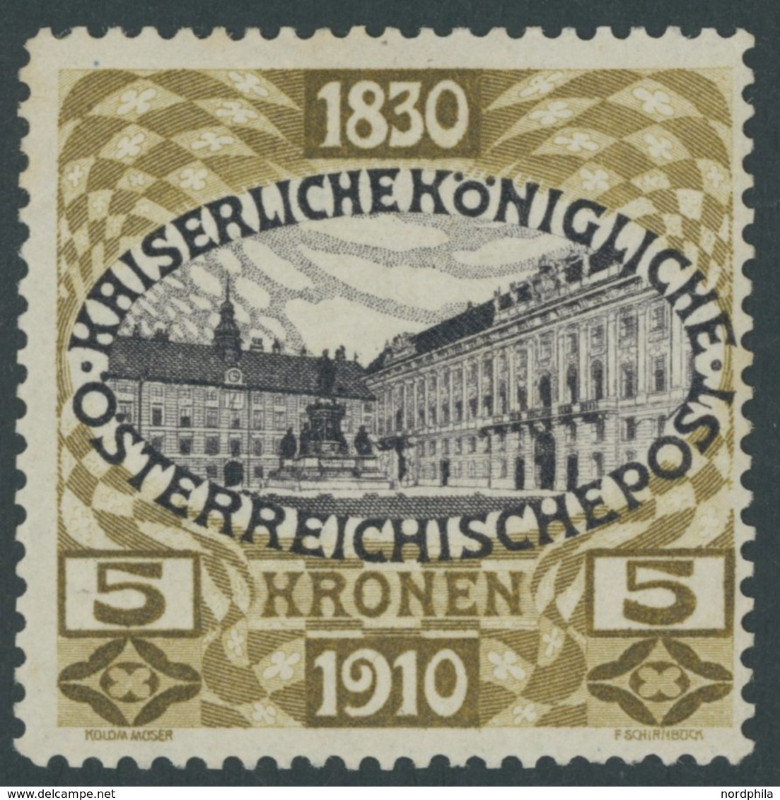 ÖSTERREICH 1867-1918 176 *, 1910, 5 Kr. 80. Geburtstag, Falzrest, Pracht, Mi. 140.- - Altri & Non Classificati